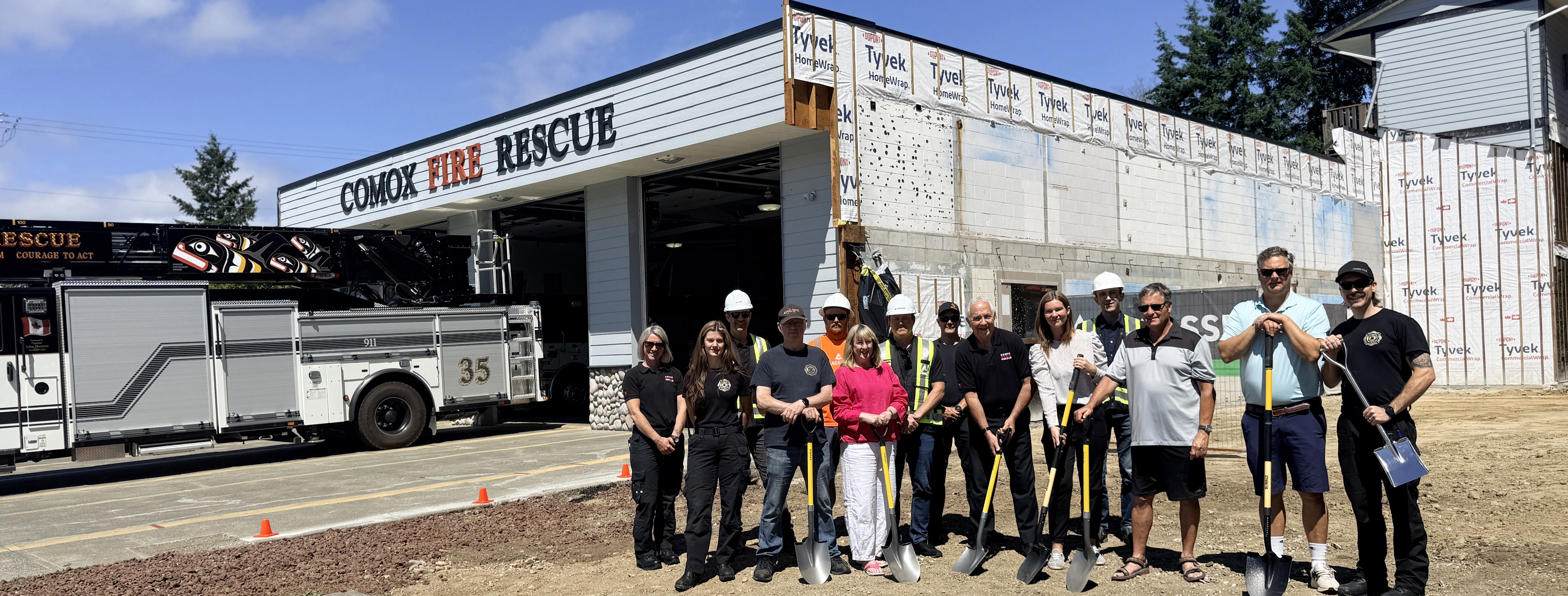 Group Photo of Comox Fire Station Groundbreaking