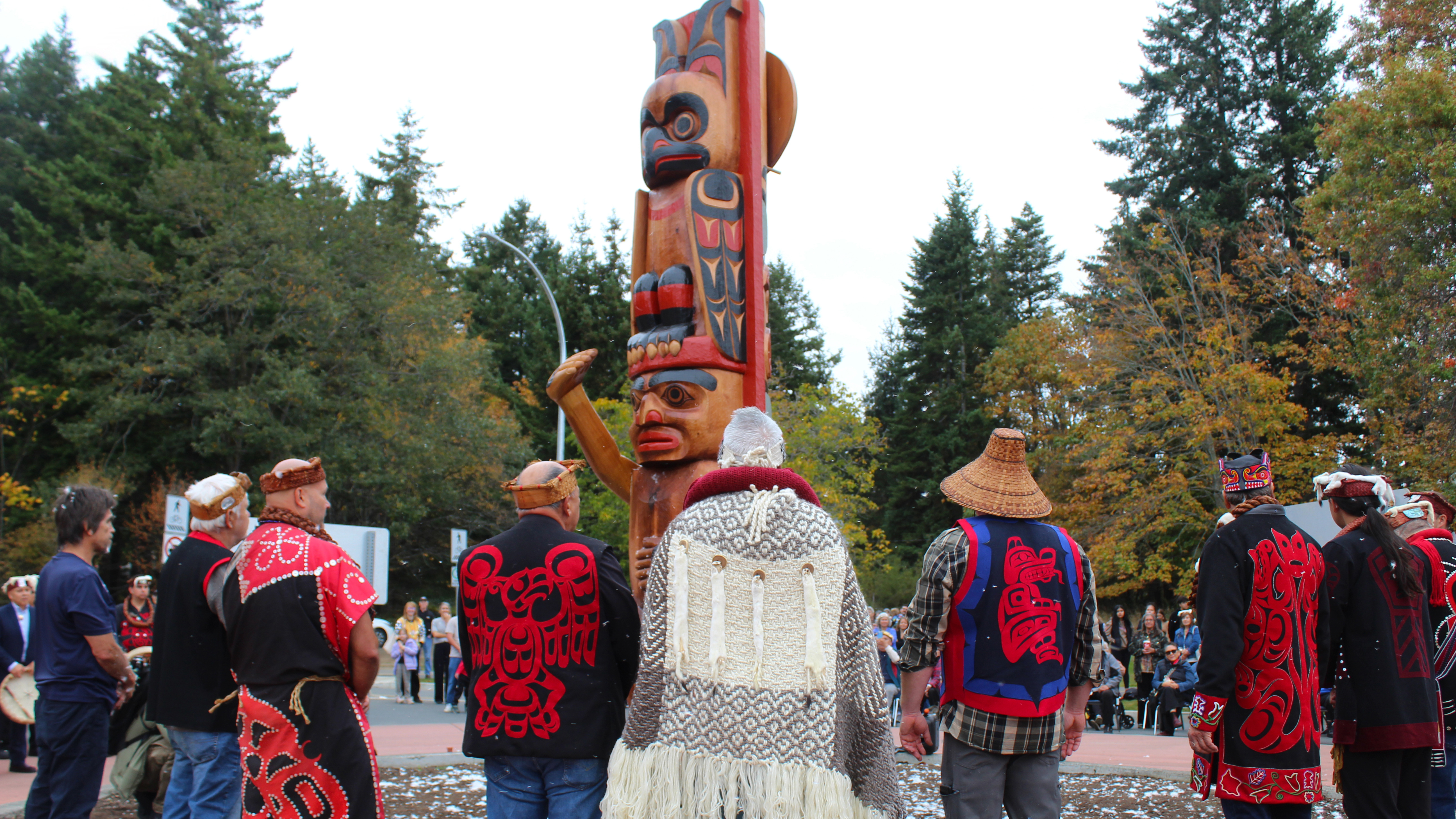 Elders with the Pole at Comox Avenue and Glacier View