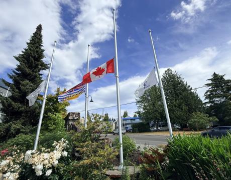 D-Day Flags lowered to Half-Mast