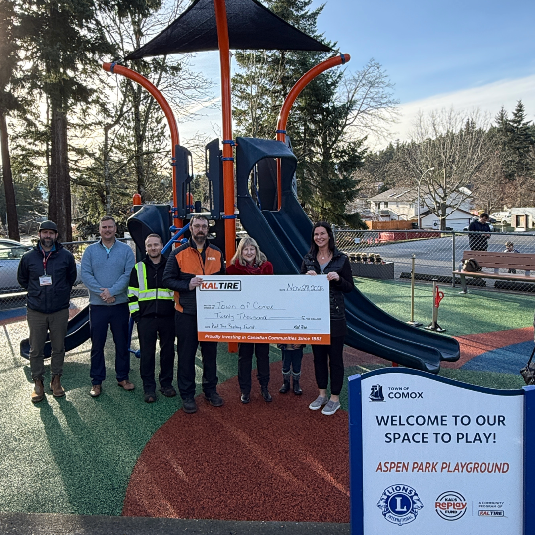 Kal-Tire Cheque Presentation Aspen Park Playground