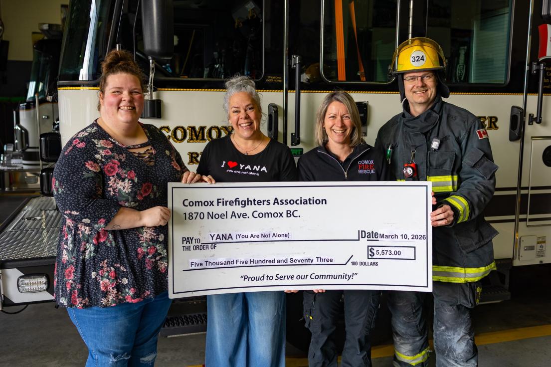 Comox Fire Rescue cheque presentation to YANA