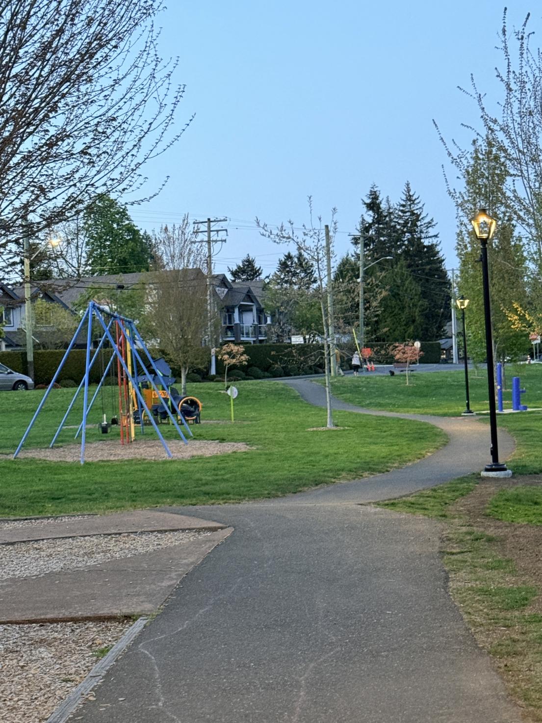 Walkway with lights at Anderton Park