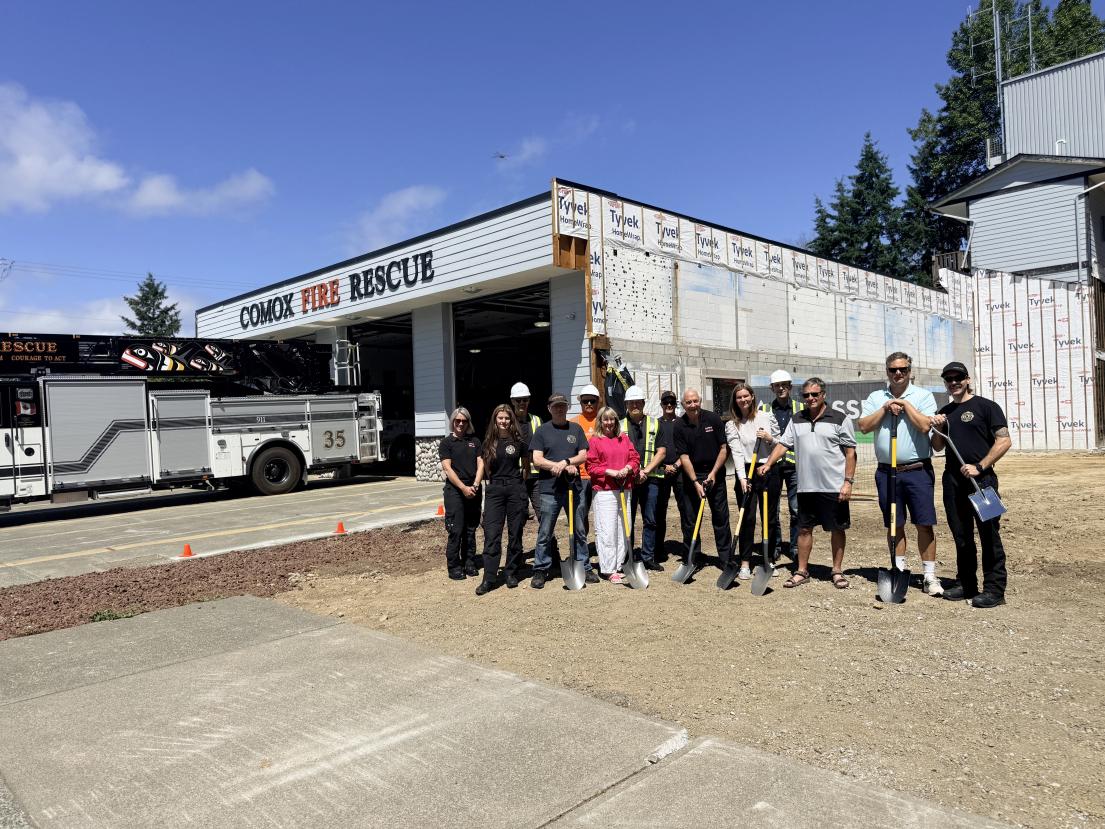 Ceremonial groundbreaking at Comox Fire Rescue 