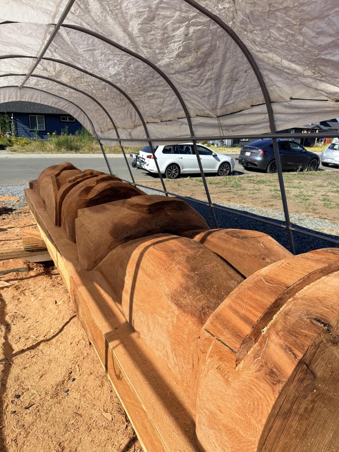 Glacier View Totem Pole in Progress