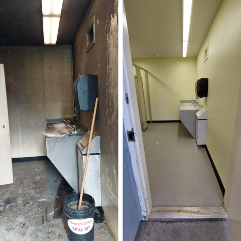 Before and After Women Washroom repair